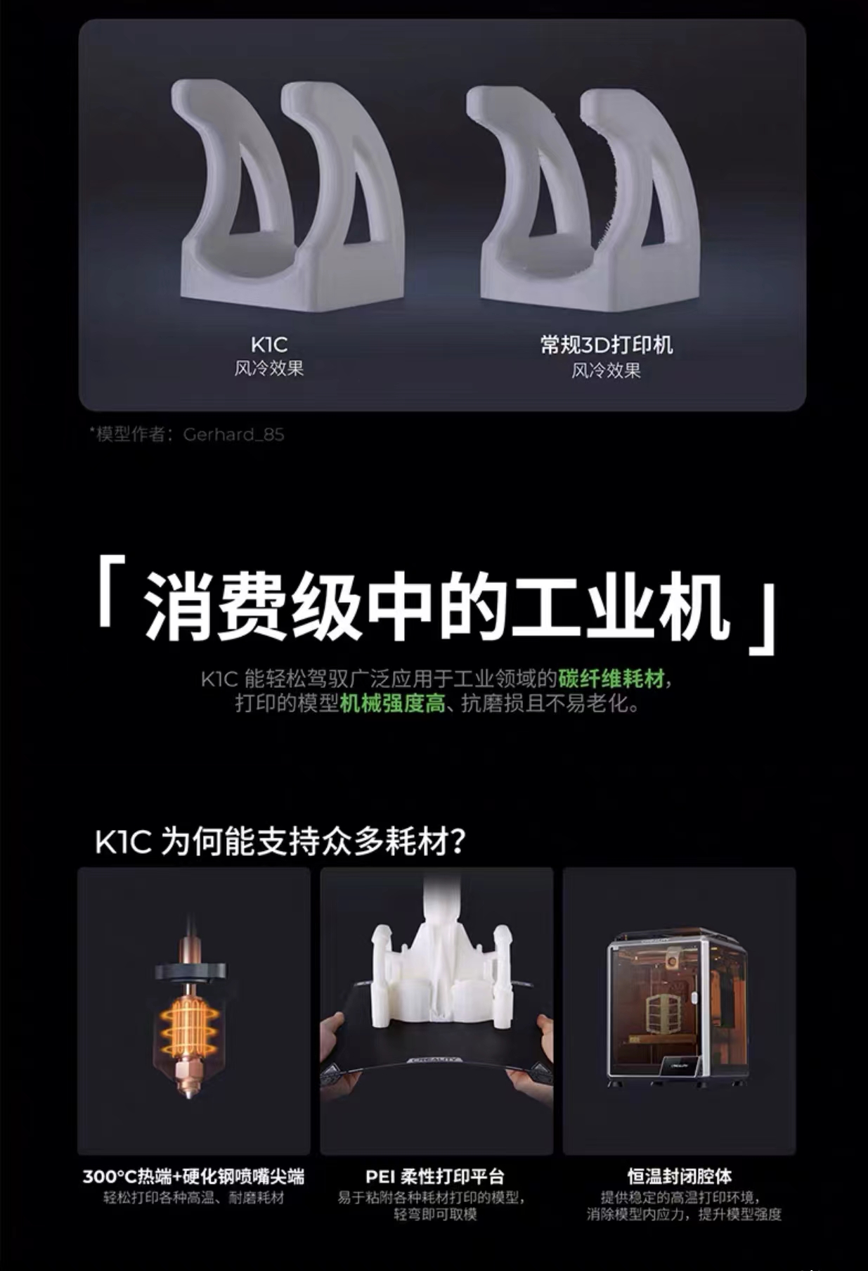 創想三維高速3D列印機K1C